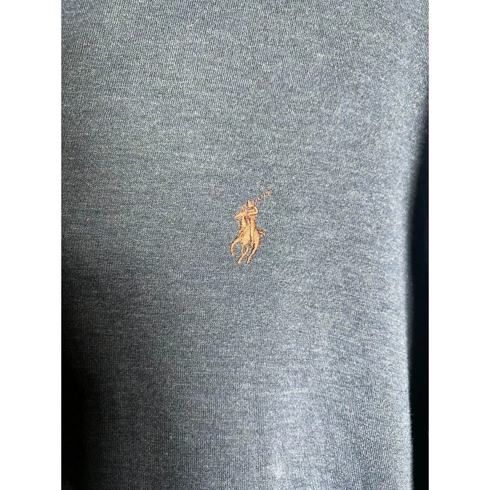 Polo Ralph Lauren XL Men's Quarter-Zip Pullover Sweatshirt Navy Blue Red Pony